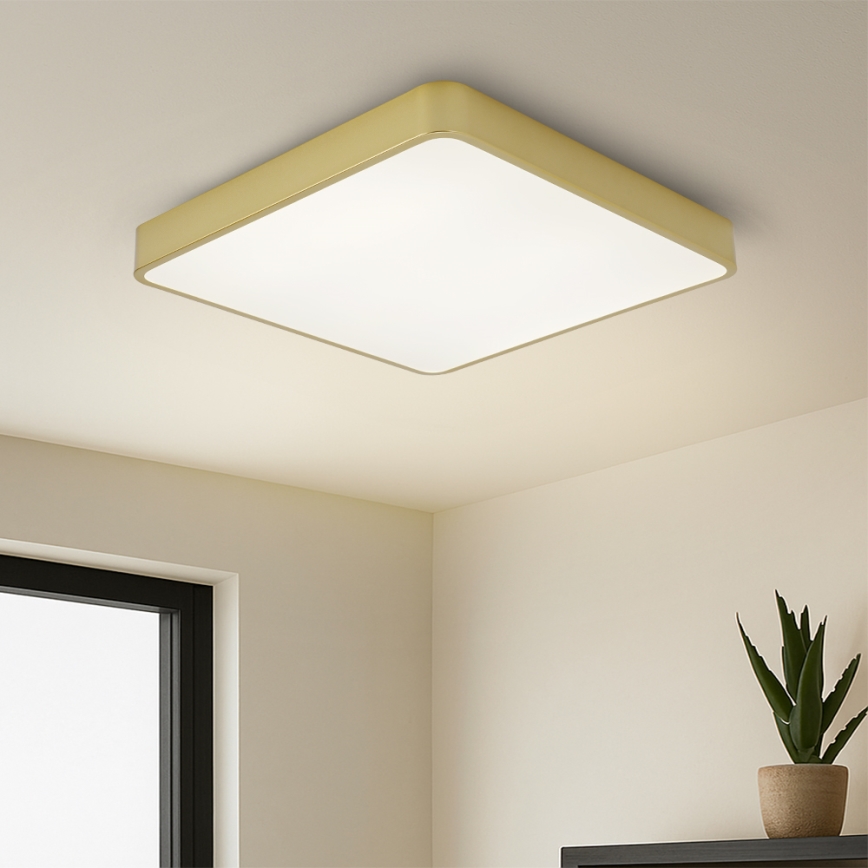 Brilagi - LED-dimbare plafondlamp POOL SQUARE LED/48W/230V 3000-6000K 50x50 cm gouden + afstandsbediening