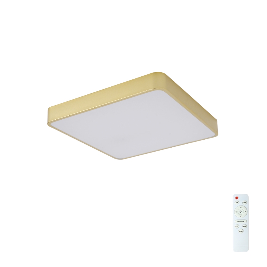 Brilagi - LED-dimbare plafondlamp POOL SQUARE LED/48W/230V 3000-6000K 50x50 cm gouden + afstandsbediening
