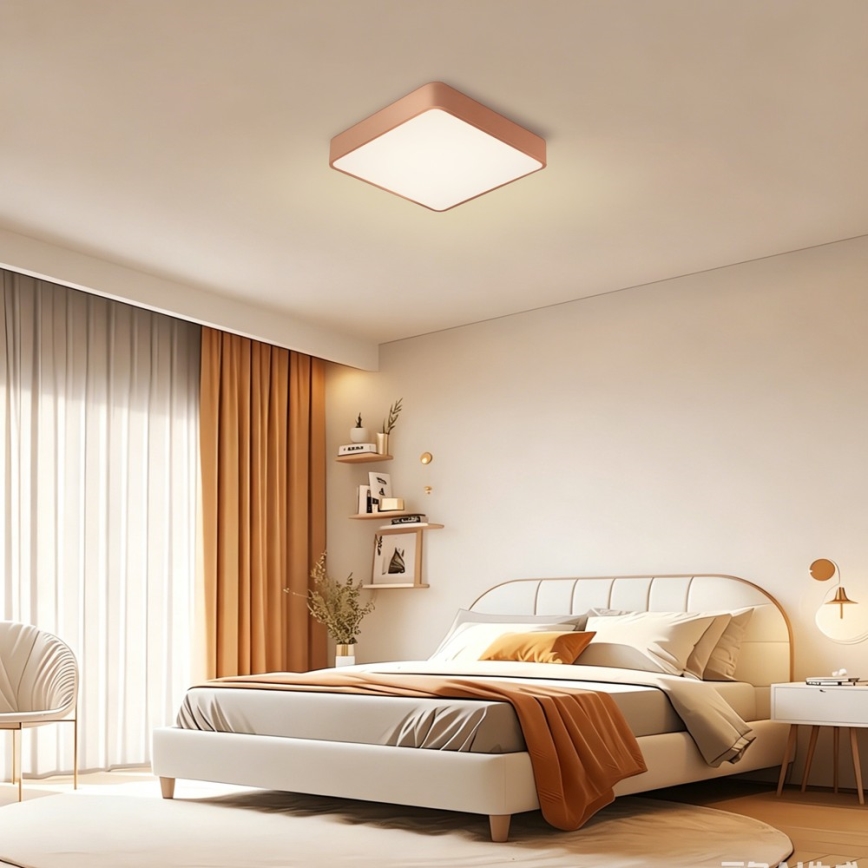 BRILAGI - Dimbare LED plafondlamp POOL SQUARE LED/48W/230V 3000-6000K 50x50 cm bronskleurig + inclusief afstandsbediening