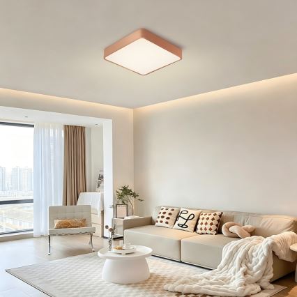 BRILAGI - Dimbare LED plafondlamp POOL SQUARE LED/48W/230V 3000-6000K 50x50 cm bronskleurig + inclusief afstandsbediening