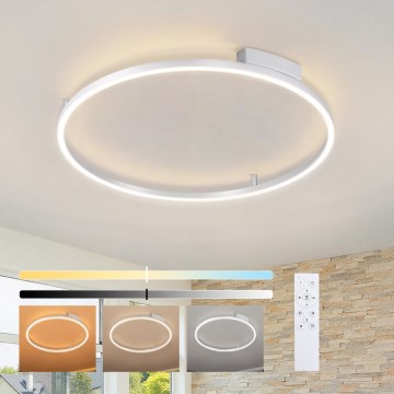 Brilagi - LED dimbare plafondlamp PORTOFINO LED/60W/230V 3000-6000K Ø 80 cm zilver + afstandsbediening