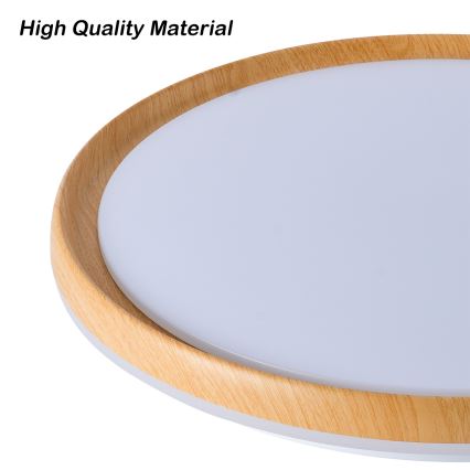 Brilagi - Dimbare LED-plafondlamp RIVO LED/72W/230V 3000-6000K houtlook Ø 50 cm + afstandsbediening