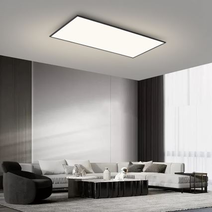 Brilagi - Dimbare LED-plafondlamp SLIMFRAME LED/80W/230V 120x60 cm 3000-6000K zwart + afstandsbediening