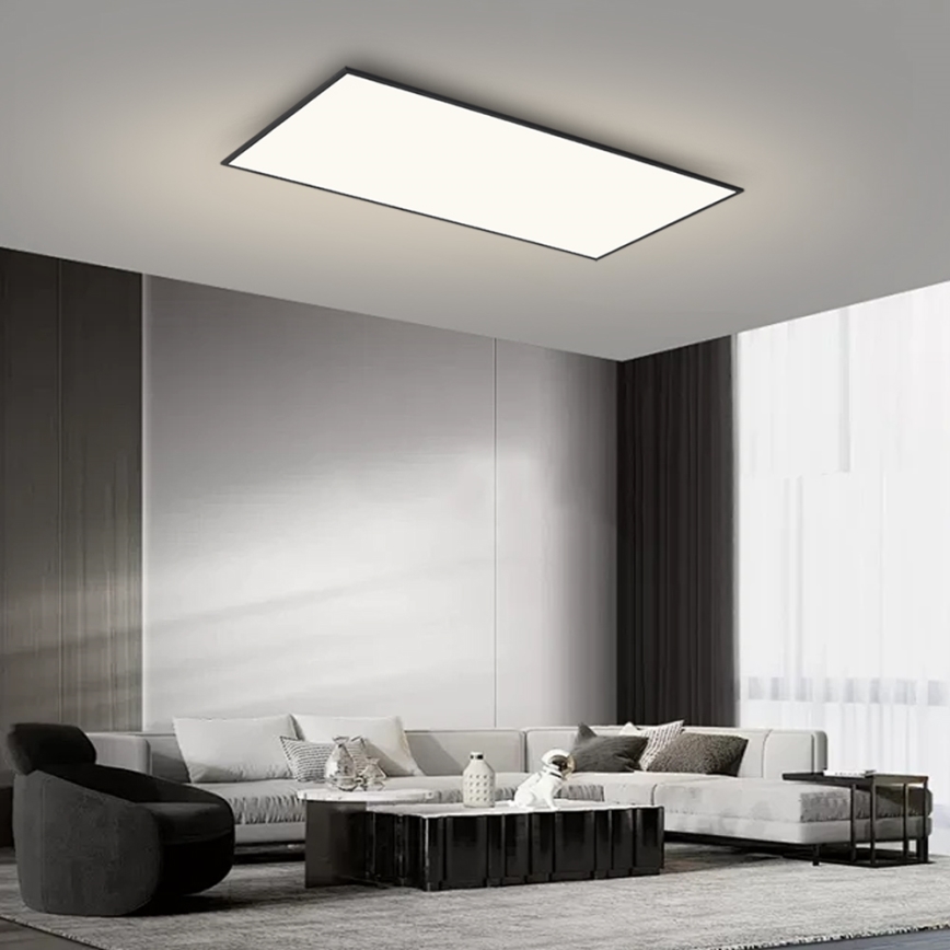Brilagi - Dimbare LED-plafondlamp SLIMFRAME LED/80W/230V 120x60 cm 3000-6000K zwart + afstandsbediening