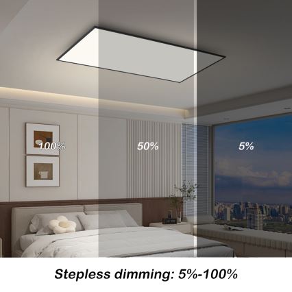 Brilagi - Dimbare LED-plafondlamp SLIMFRAME LED/80W/230V 120x60 cm 3000-6000K zwart + afstandsbediening
