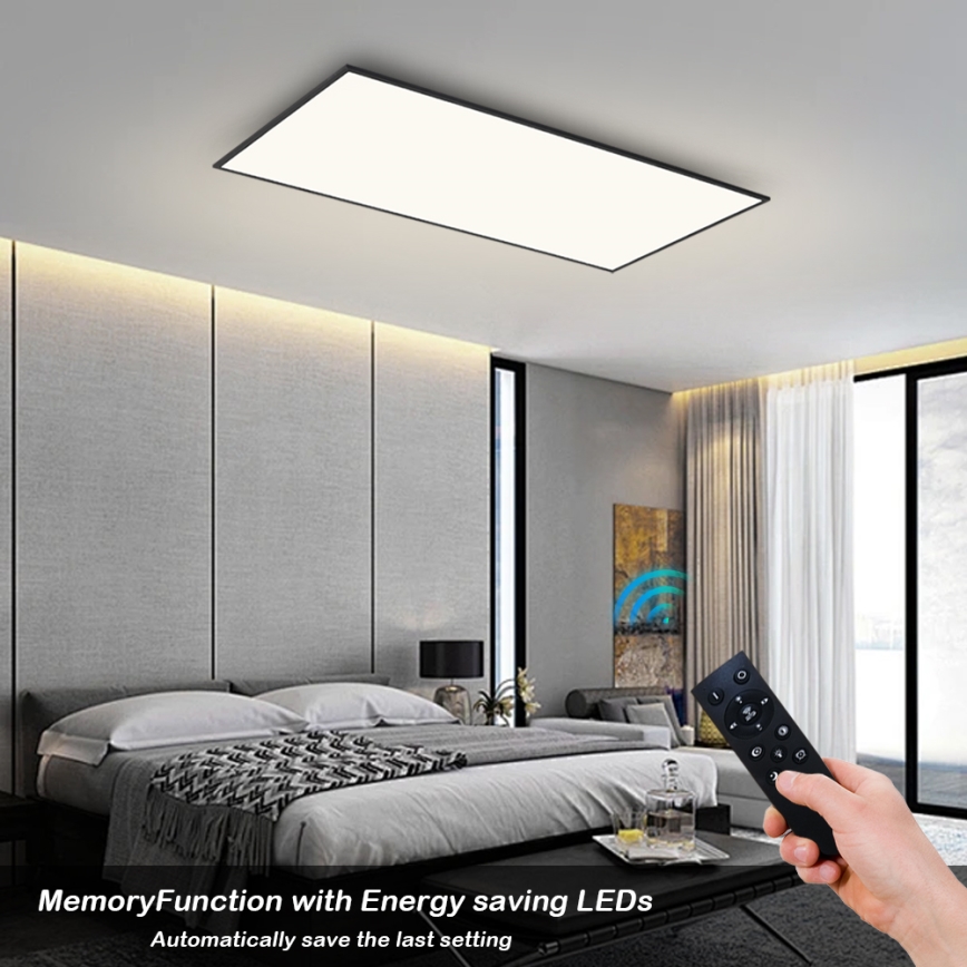 Brilagi - Dimbare LED-plafondlamp SLIMFRAME LED/80W/230V 120x60 cm 3000-6000K zwart + afstandsbediening