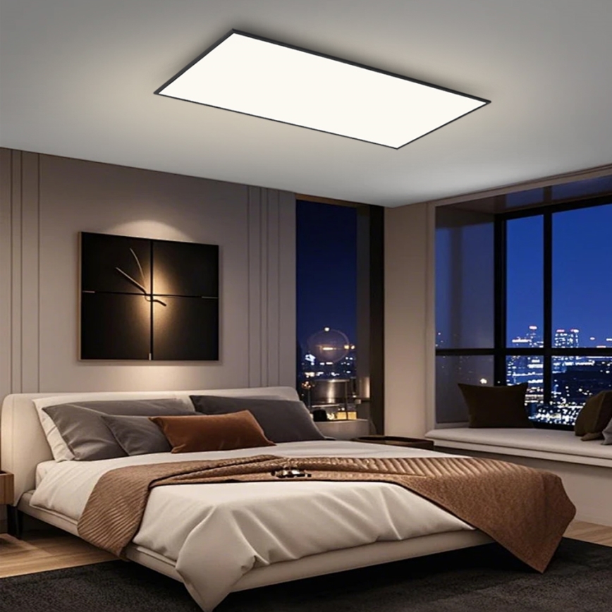 Brilagi - Dimbare LED-plafondlamp SLIMFRAME LED/80W/230V 120x60 cm 3000-6000K zwart + afstandsbediening