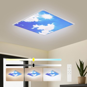 Brilagi - LED dimbare plafondlamp SLIMFRAME SKY LED/58W/230V 60x60 cm 3000-6000K zilver/blauw + afstandsbediening
