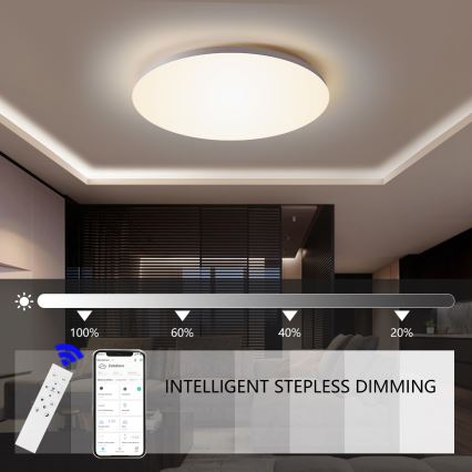 Brilagi - Dimbare LED-plafondlamp SMART LED/24W/230V Ø 38 cm 3000-6000K Wi-Fi Tuya Beacon + afstandsbediening