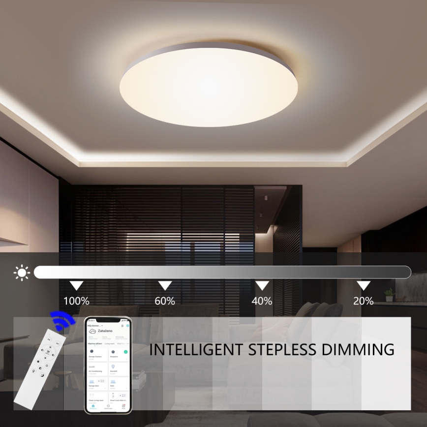 Brilagi - Dimbare LED-plafondlamp SMART LED/24W/230V Ø 38 cm 3000-6000K Wi-Fi Tuya Beacon + afstandsbediening