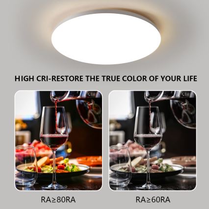 Brilagi - Dimbare LED-plafondlamp SMART LED/24W/230V Ø 38 cm 3000-6000K Wi-Fi Tuya Beacon + afstandsbediening