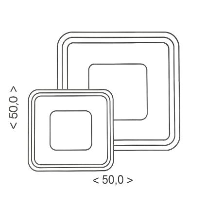 Brilagi - LED dimbare plafondlamp TANDORA LED/49W/230V 50x50 cm 3000-6000K + afstandsbediening