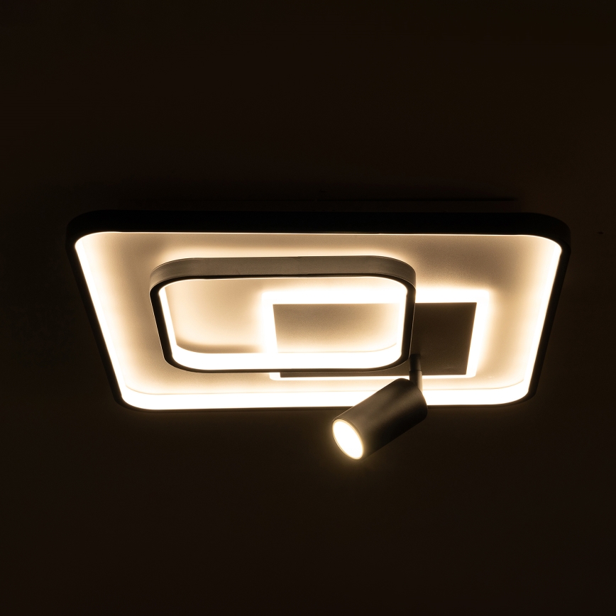 Brilagi - LED dimbare plafondlamp UNITY LED/75W/230V + 1xGU10/3W 3000-6000K 50x50 cm wit/zwart + afstandsbediening