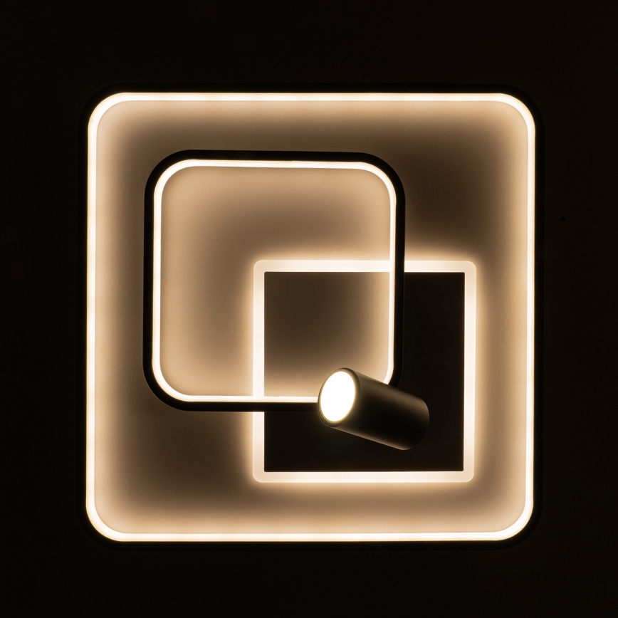 Brilagi - LED dimbare plafondlamp UNITY LED/75W/230V + 1xGU10/3W 3000-6000K 50x50 cm wit/zwart + afstandsbediening