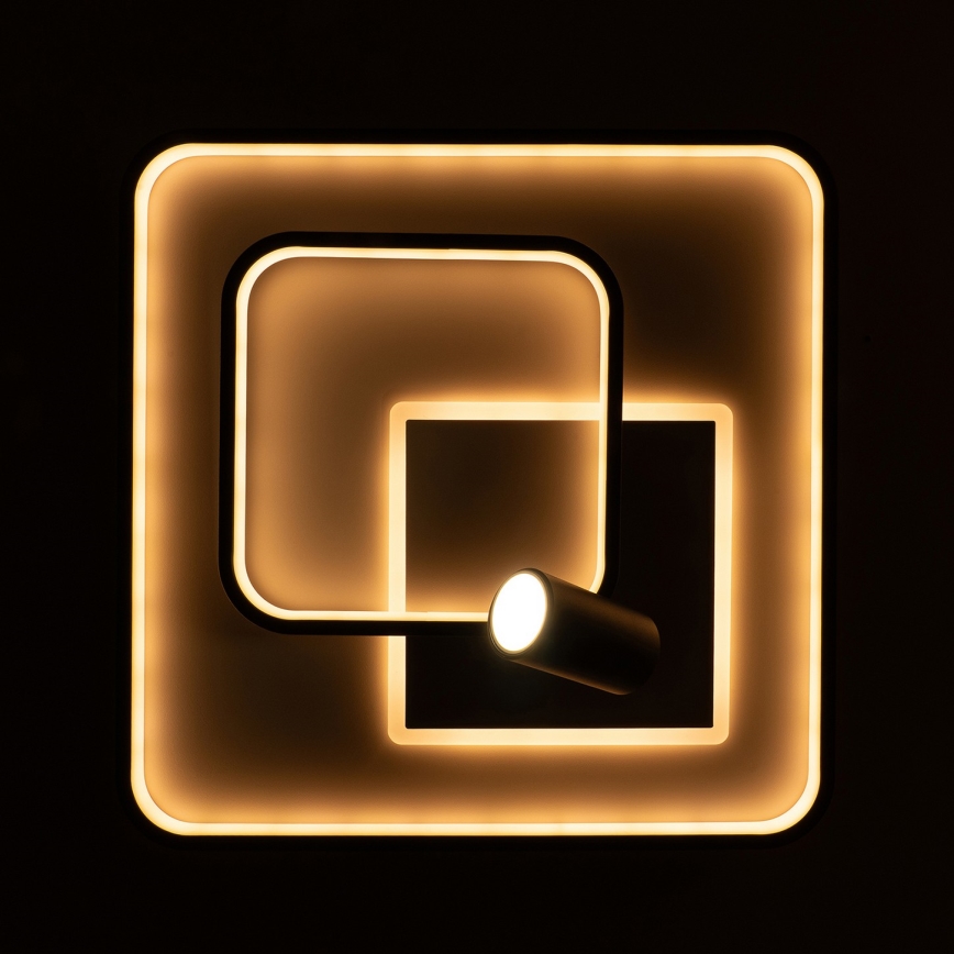 Brilagi - LED dimbare plafondlamp UNITY LED/75W/230V + 1xGU10/3W 3000-6000K 50x50 cm wit/zwart + afstandsbediening