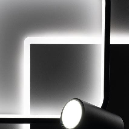 Brilagi - LED dimbare plafondlamp UNITY LED/75W/230V + 1xGU10/3W 3000-6000K 50x50 cm wit/zwart + afstandsbediening