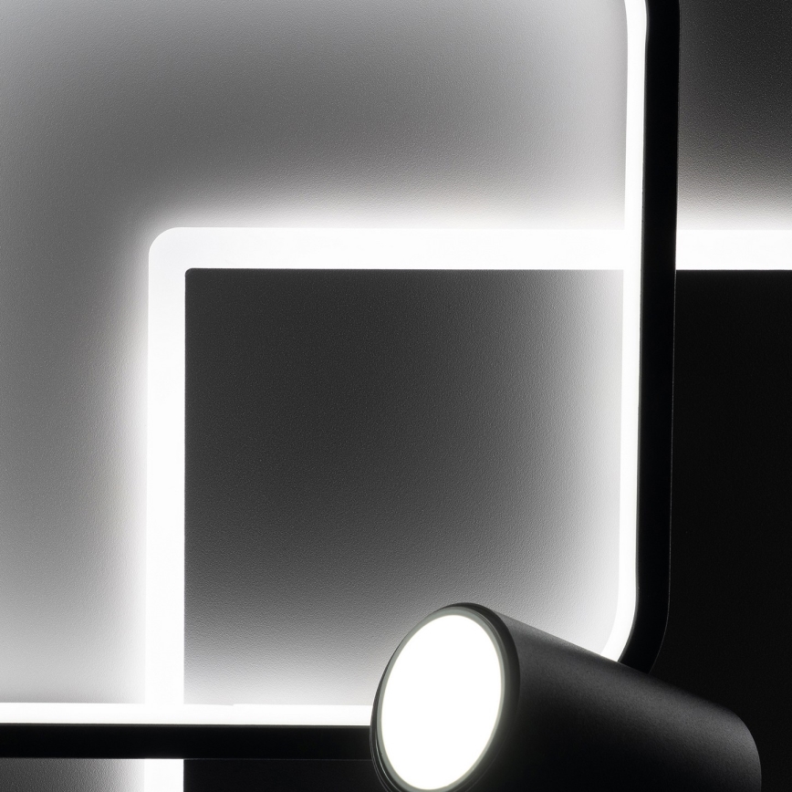 Brilagi - LED dimbare plafondlamp UNITY LED/75W/230V + 1xGU10/3W 3000-6000K 50x50 cm wit/zwart + afstandsbediening