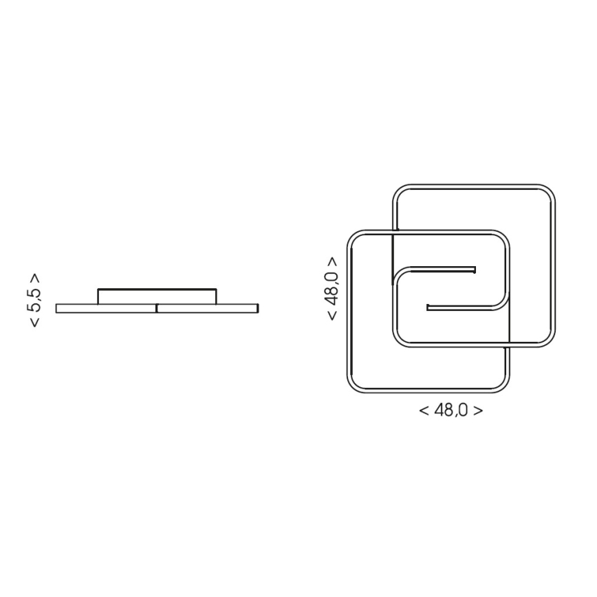 Brilagi - LED dimbare plafondlamp VELO LED/64W/230V 3000-6500K 48x48 cm + afstandsbediening