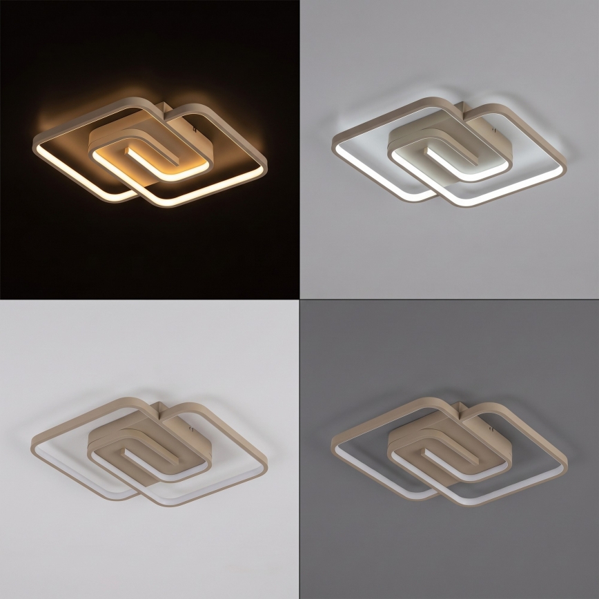 BRILAGI - Dimbare LED-plafondlamp VELO LED/64W/230V 3000-6500K 48x48 cm beige + afstandsbediening