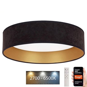 Brilagi - LED dimbare plafondlamp VELVET SMART LED/24W/230V Ø 45 cm 2700-6500K Wi-Fi Tuya zwart/goud + afstandsbediening