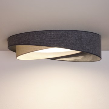 BRILAGI - LED-dimbare plafondlamp VELVET TWIST LED/36W/230V 3000-6000K Ø 65 cm Wi-Fi Tuya Beacon grijs/crème + afstandsbediening