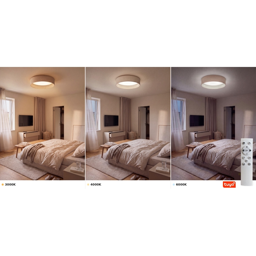 BRILAGI - Dimbare LED-plafondlamp VELVET SMARTIX STARS LED/24W/230V 3000-6000K Ø 45 cm beige Wi-Fi Tuya Beacon + afstandsbediening