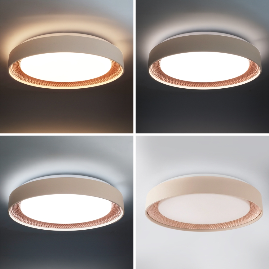Brilagi - LED dimbare plafondlamp WALDO LED/48W/230V 3000-6500K Ø 40 cm beige/goud + afstandsbediening