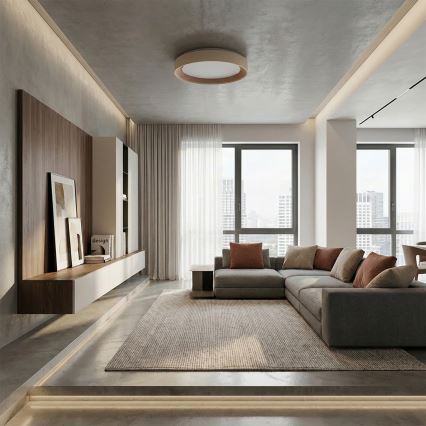 Brilagi - LED dimbare plafondlamp WALDO LED/48W/230V 3000-6500K Ø 40 cm beige/goud + afstandsbediening