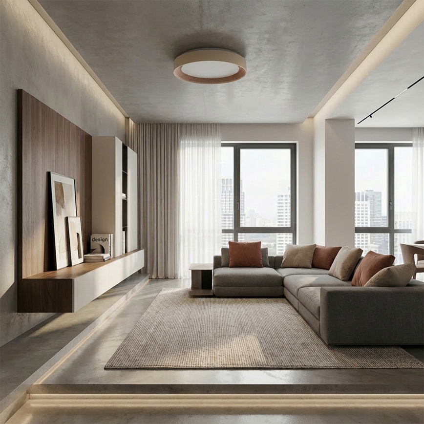 Brilagi - LED dimbare plafondlamp WALDO LED/48W/230V 3000-6500K Ø 40 cm beige/goud + afstandsbediening