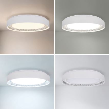 Brilagi - LED dimbare plafondlamp WALDO LED/48W/230V 3000-6500K Ø 40 cm wit/zilver + afstandsbediening