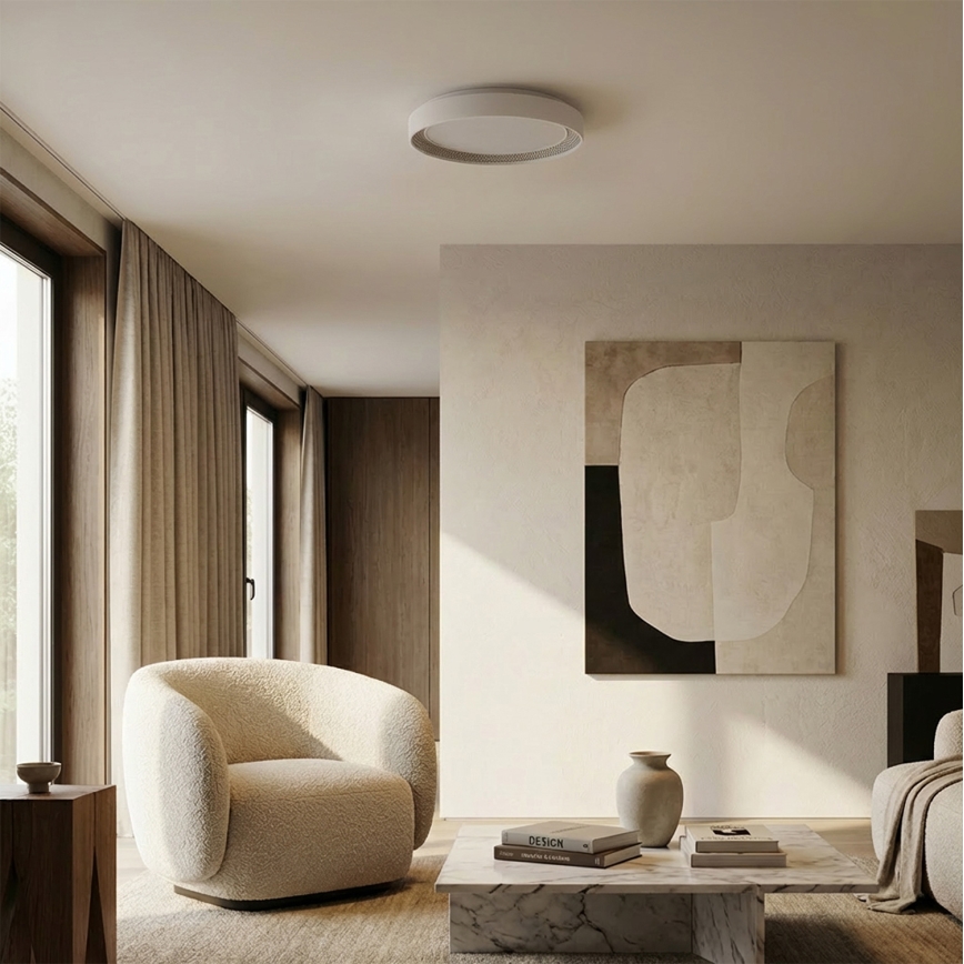 Brilagi - LED dimbare plafondlamp WALDO LED/48W/230V 3000-6500K Ø 40 cm wit/zilver + afstandsbediening