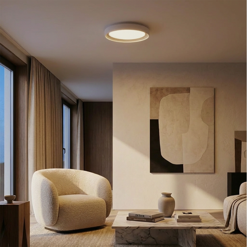 Brilagi - LED dimbare plafondlamp WALDO LED/48W/230V 3000-6500K Ø 40 cm wit/zilver + afstandsbediening