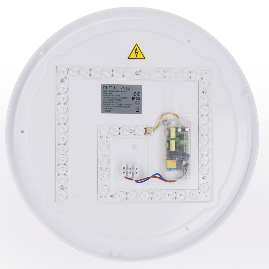 Brilagi - LED dimbare plafondlamp WALDO LED/48W/230V 3000-6500K Ø 40 cm wit/zilver + afstandsbediening