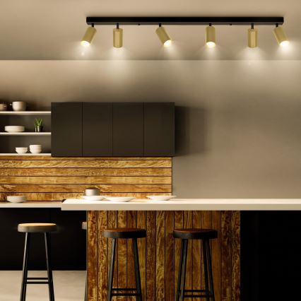 Brilagi - LED dimbare spotarmatuur SELE GOLDEN 6xGU10/6,5W/230V 2700-6500K zwart/goud