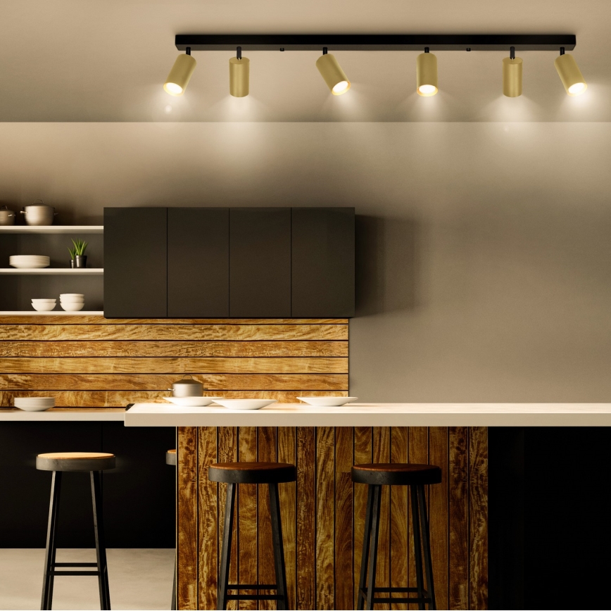 Brilagi - LED dimbare spotarmatuur SELE GOLDEN 6xGU10/6,5W/230V 2700-6500K zwart/goud