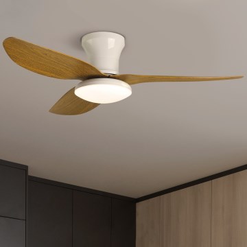 Brilagi - LED dimbare plafondventilator LED/30W/230V 3000-6500K wit/bruin + afstandsbediening