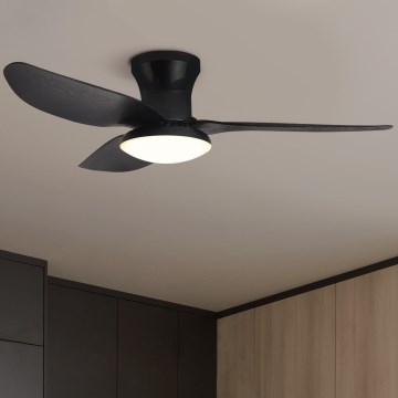 Brilagi - LED dimbare plafondventilator LED/30W/230V 3000-6500K zwart + afstandsbediening