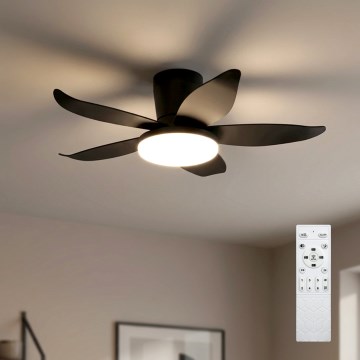 Brilagi - LED-dimbare plafondventilator LED/32W/230V Ø 95 cm zwart + afstandsbediening