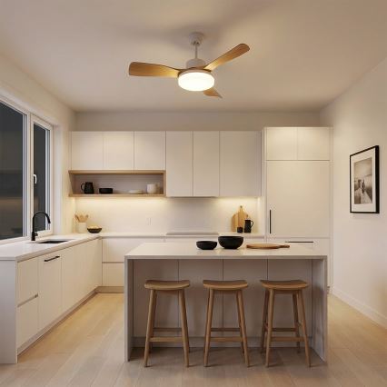 Brilagi - Dimbare LED-plafondventilator LED/34W/230V 106 cm wit/bruin + afstandsbediening