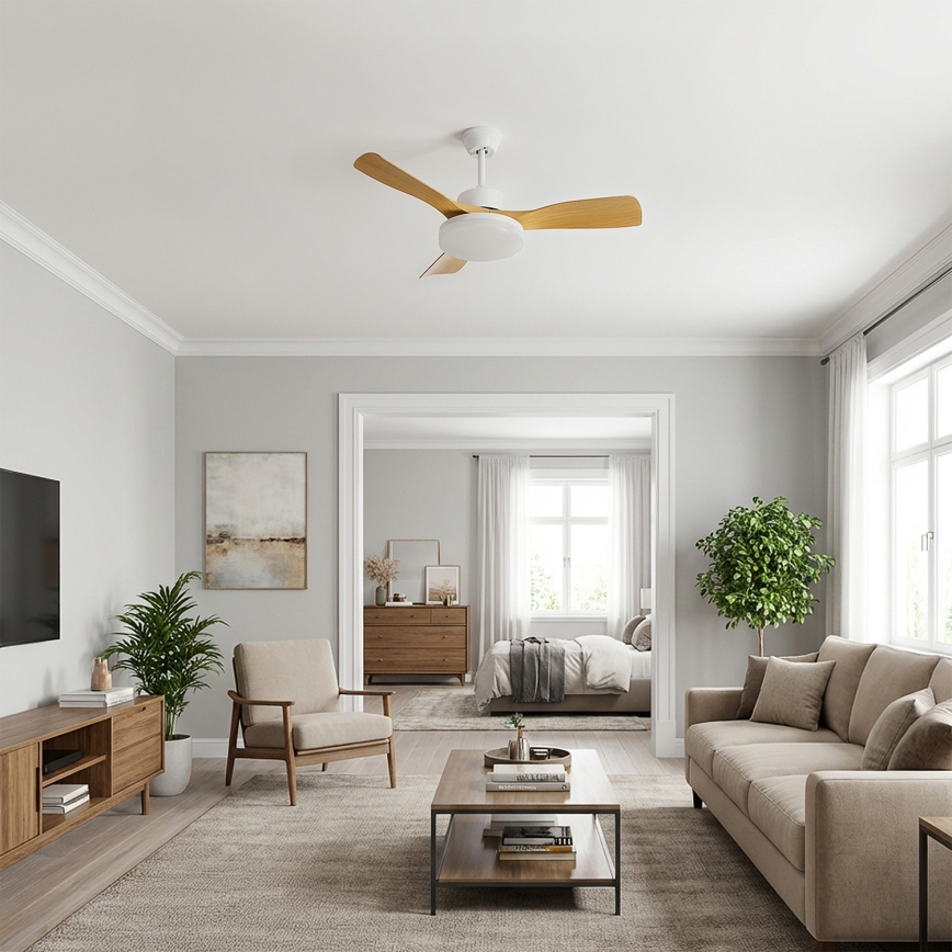 Brilagi - Dimbare LED-plafondventilator LED/34W/230V 106 cm wit/bruin + afstandsbediening