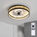 BRILAGI - LED-dimbare plafondventilator LED/34W/230V 3000-6500K Ø 50 cm zwart/goud + afstandsbediening