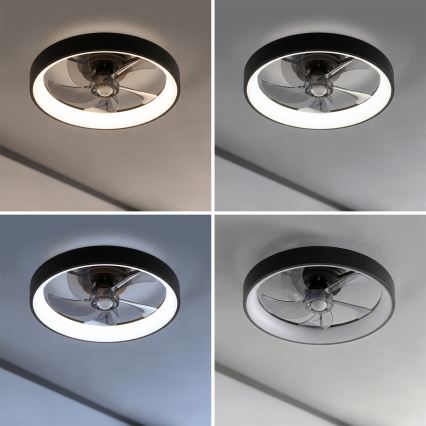 Brilagi - Dimbare LED-plafondventilator 34W/230V 3000–6500K Ø 50 cm zwart + afstandsbediening