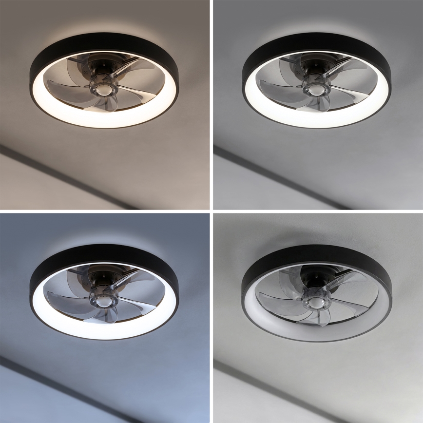 Brilagi - Dimbare LED-plafondventilator 34W/230V 3000–6500K Ø 50 cm zwart + afstandsbediening