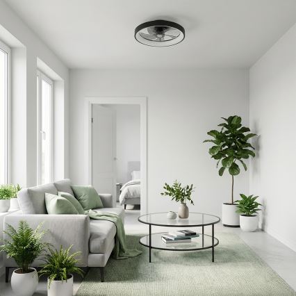 Brilagi - Dimbare LED-plafondventilator 34W/230V 3000–6500K Ø 50 cm zwart + afstandsbediening