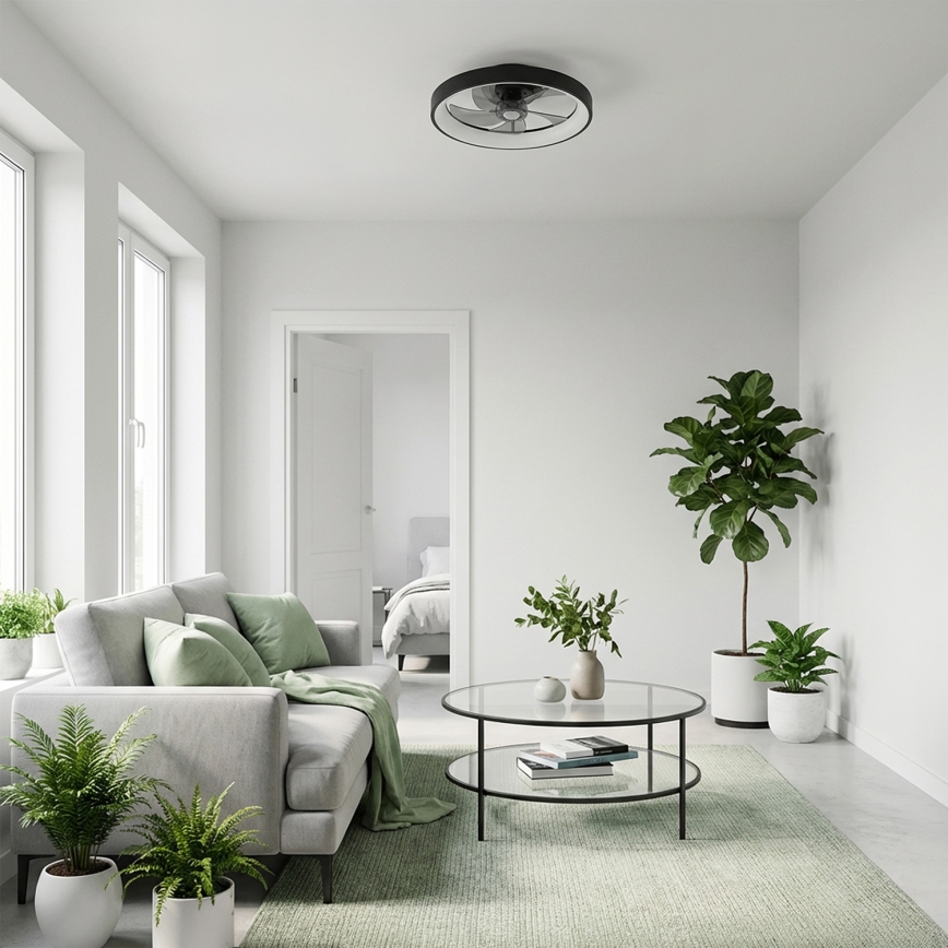 Brilagi - Dimbare LED-plafondventilator 34W/230V 3000–6500K Ø 50 cm zwart + afstandsbediening