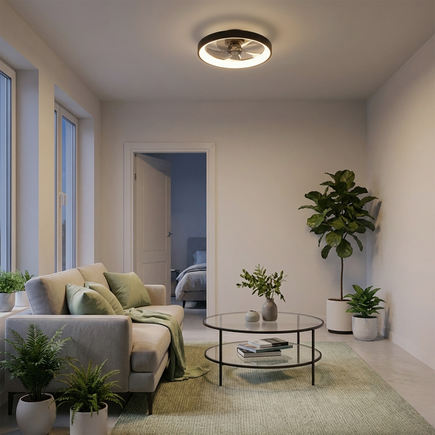Brilagi - Dimbare LED-plafondventilator 34W/230V 3000–6500K Ø 50 cm zwart + afstandsbediening