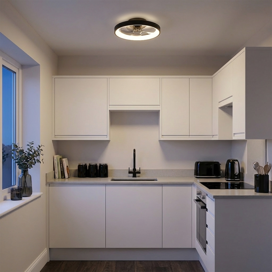Brilagi - Dimbare LED-plafondventilator 34W/230V 3000–6500K Ø 50 cm zwart + afstandsbediening