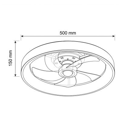 Brilagi - Dimbare LED-plafondventilator 34W/230V 3000–6500K Ø 50 cm zwart + afstandsbediening