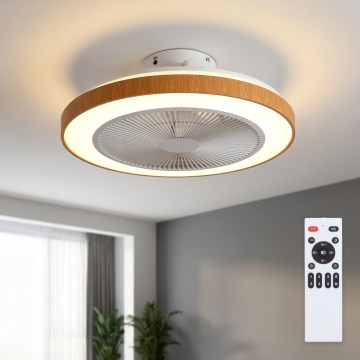 Brilagi - LED Dimbare plafondventilator LED/38W/230V 50 cm wit/bruin + afstandsbediening