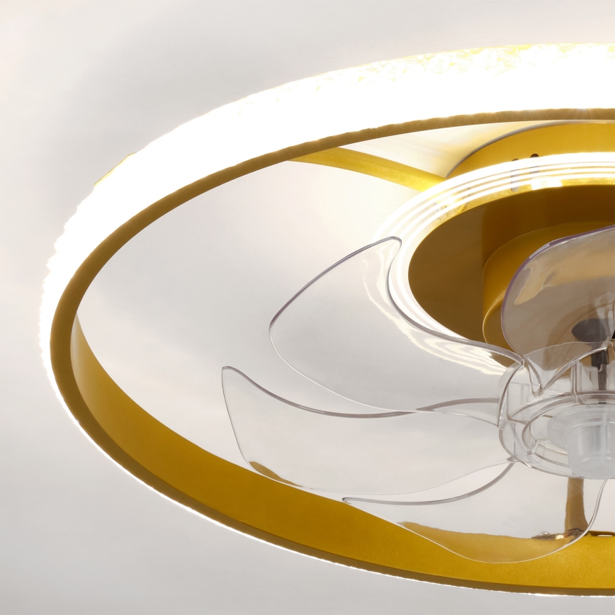 Brilagi - LED Dimbare plafondventilator LED/66W/230V 55 cm wit/goud + afstandsbediening